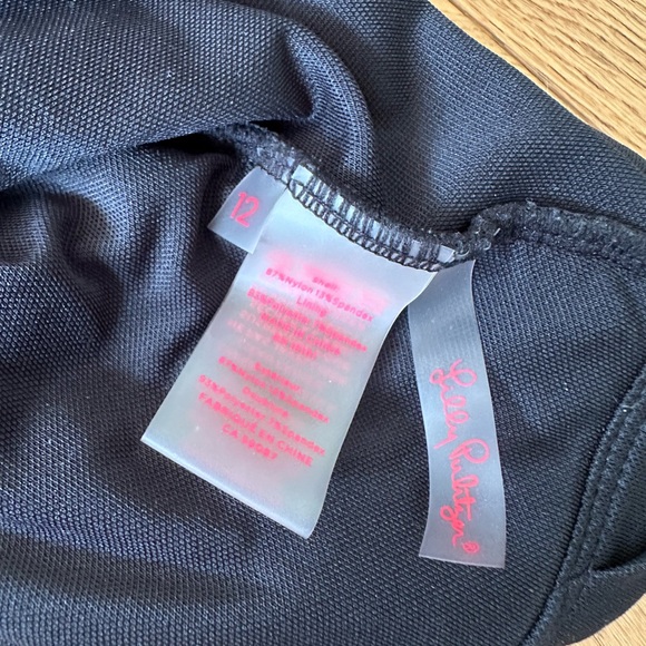 Lilly Pulitzer Kibali Black One-Piece Swimsuit black Onyx size 12 EUC - Picture 8 of 9